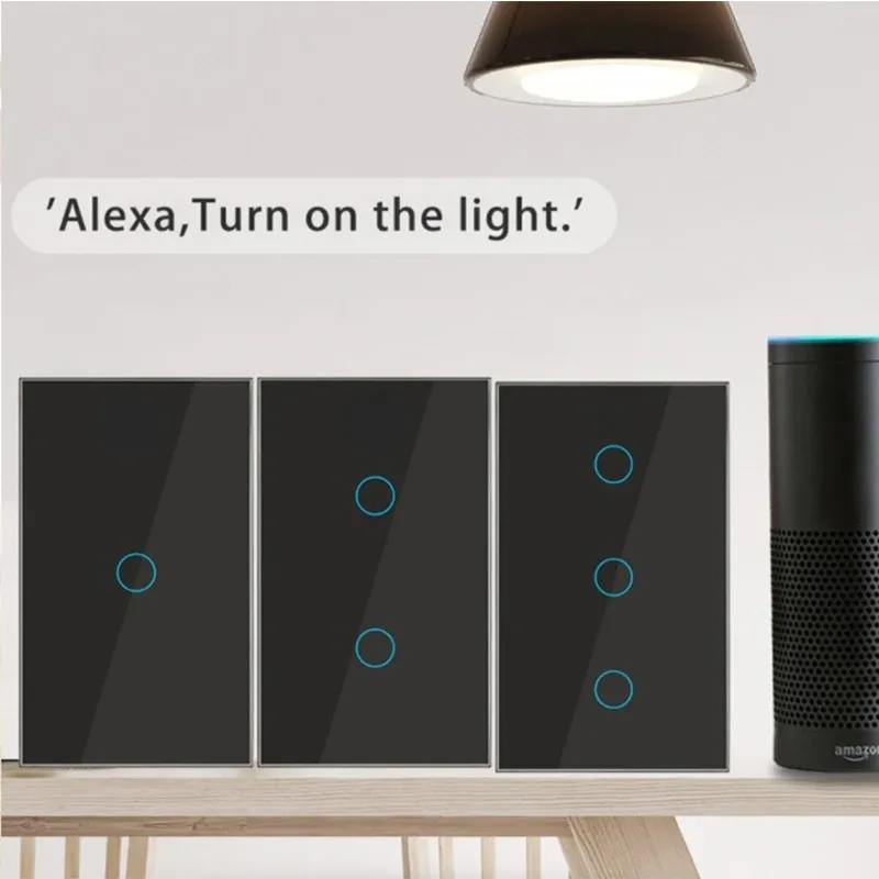 Interrupteur intelligent Wi-Fi compatible eWelink, Bluetooth et RF, avec commande vocale Alexa et Google Assistant, sans fil neutre, installation facile, pour éclairage 4