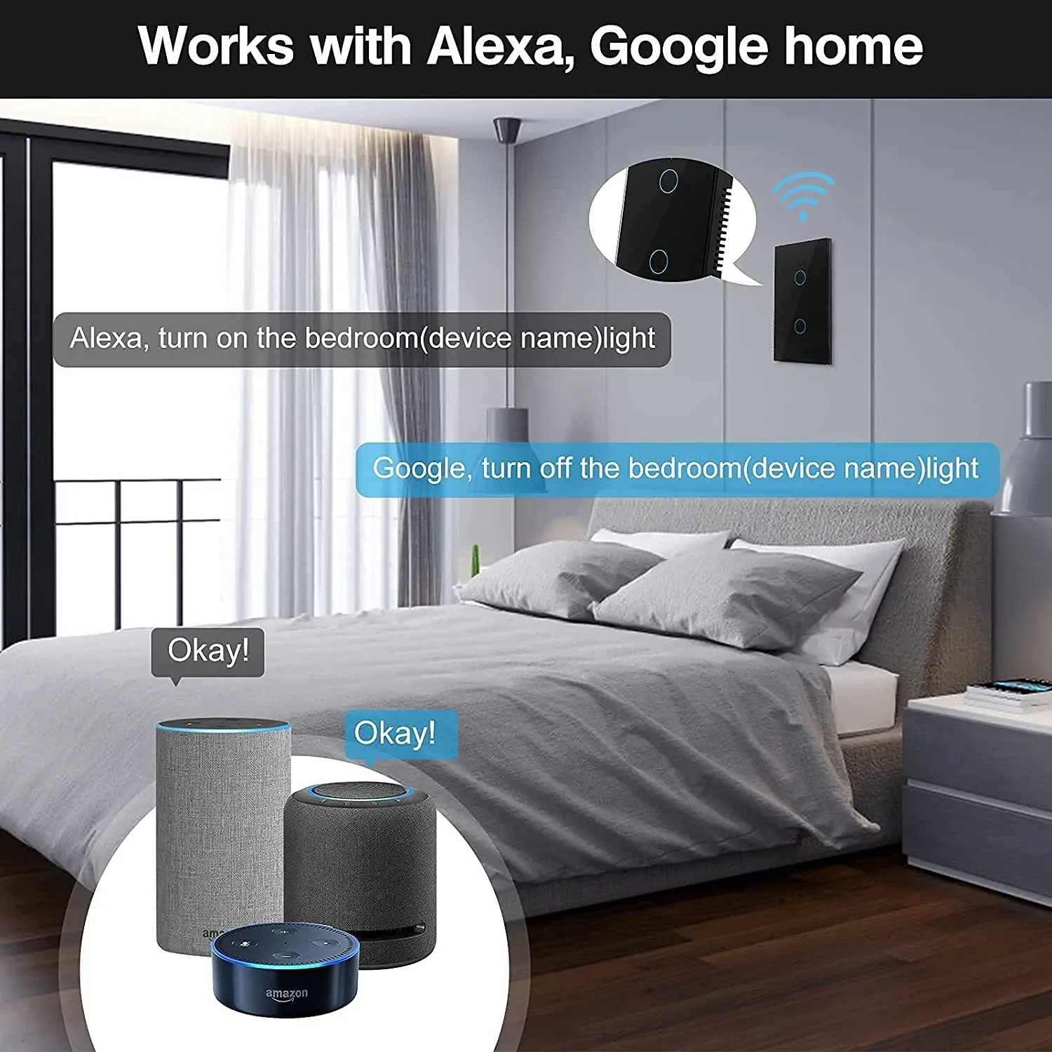 Commande vocale de l'éclairage avec Alexa et Google Home