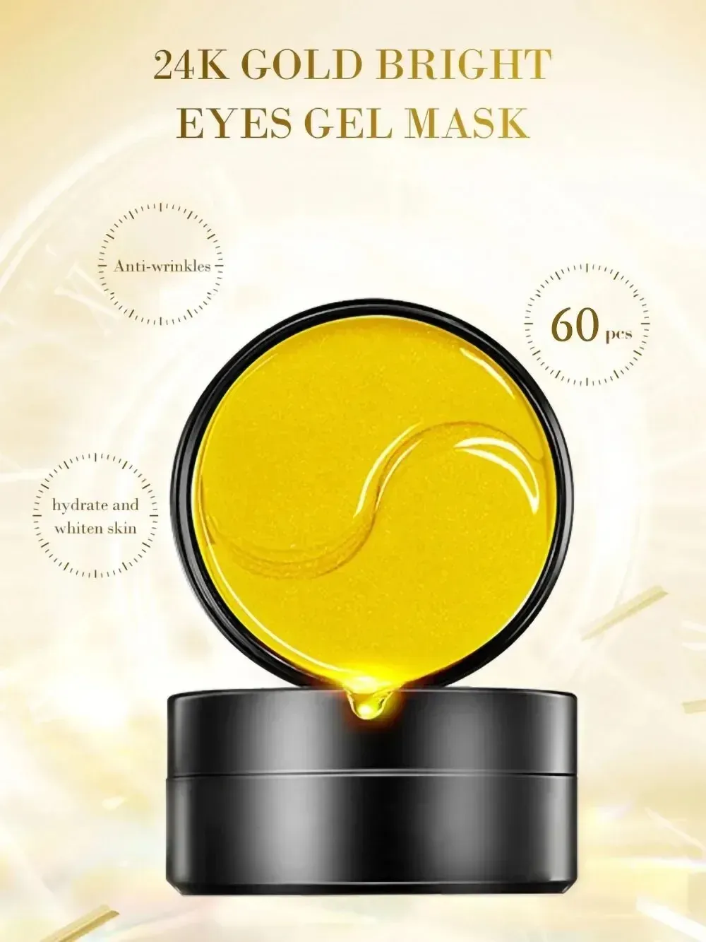 Masque hydratant doré pour les yeux, texture