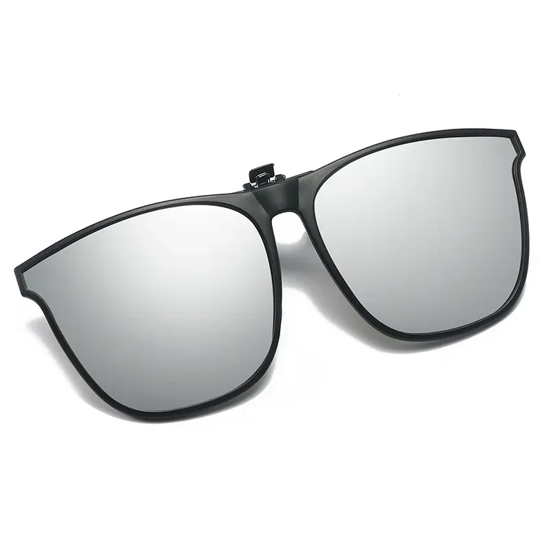 Lunettes de soleil polarisées à clip pour hommes, conduite automobile, anti-éblouissement, style vintage carré 3