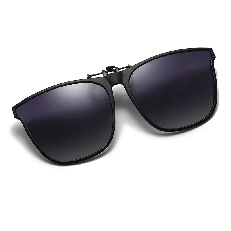 Lunettes de soleil polarisées à clip pour hommes, conduite automobile, anti-éblouissement, style vintage carré 4