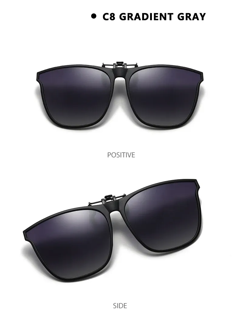 Lunettes de soleil à clip, vue latérale