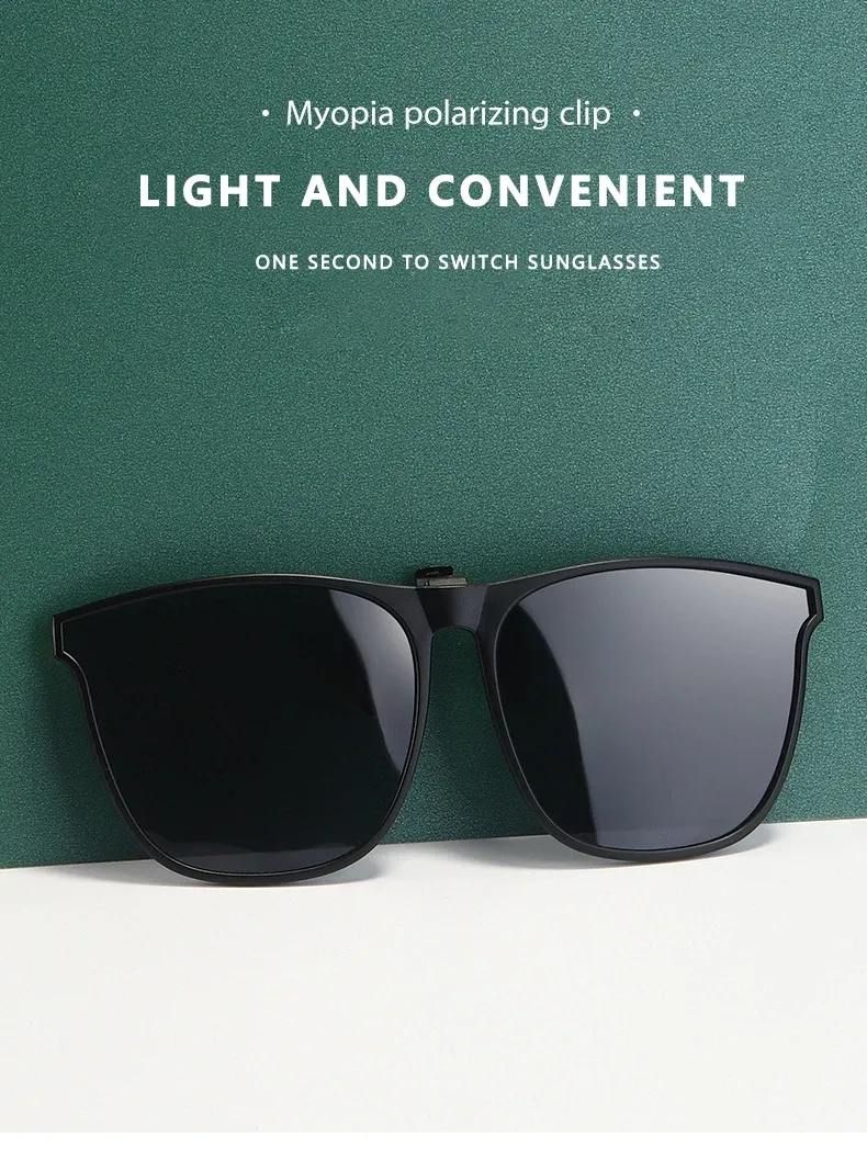 Lunettes de soleil polarisées à clip pour hommes, vue d'ensemble