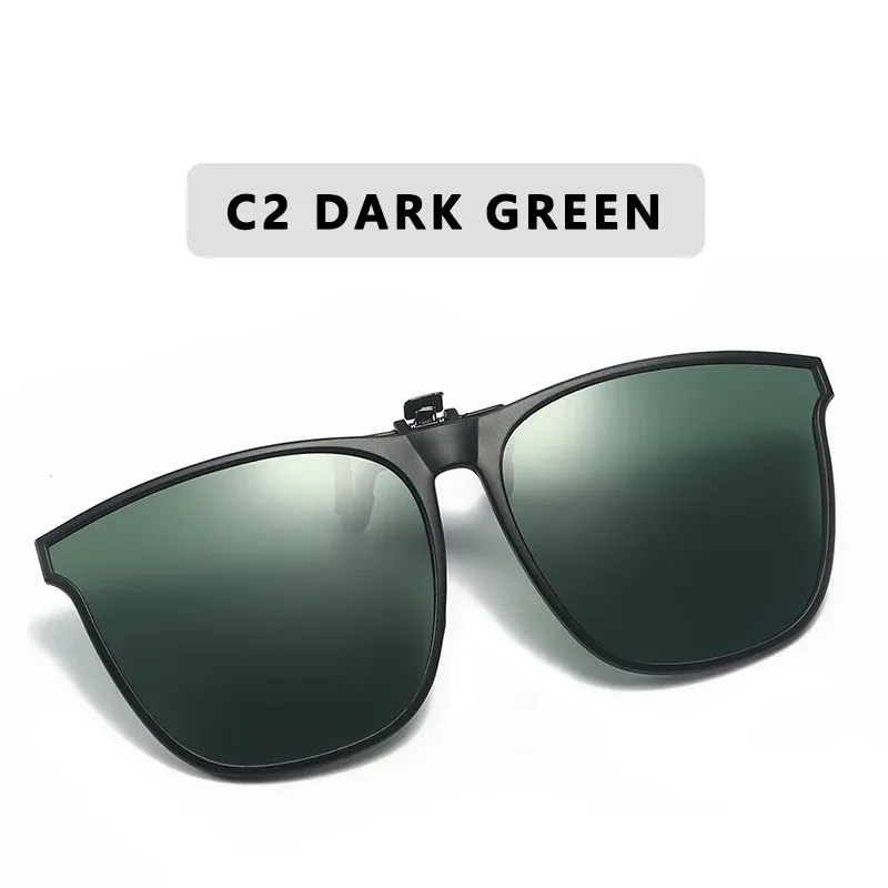 Lunettes de soleil polarisées à clip pour hommes, conduite automobile, anti-éblouissement, style vintage carré 12