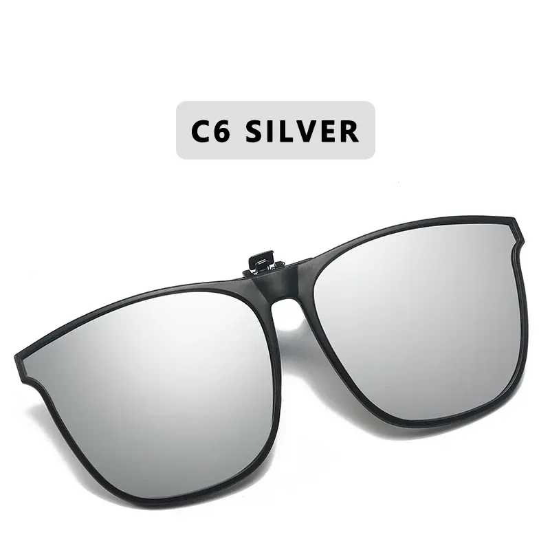 Lunettes de soleil polarisées à clip pour hommes, conduite automobile, anti-éblouissement, style vintage carré 9
