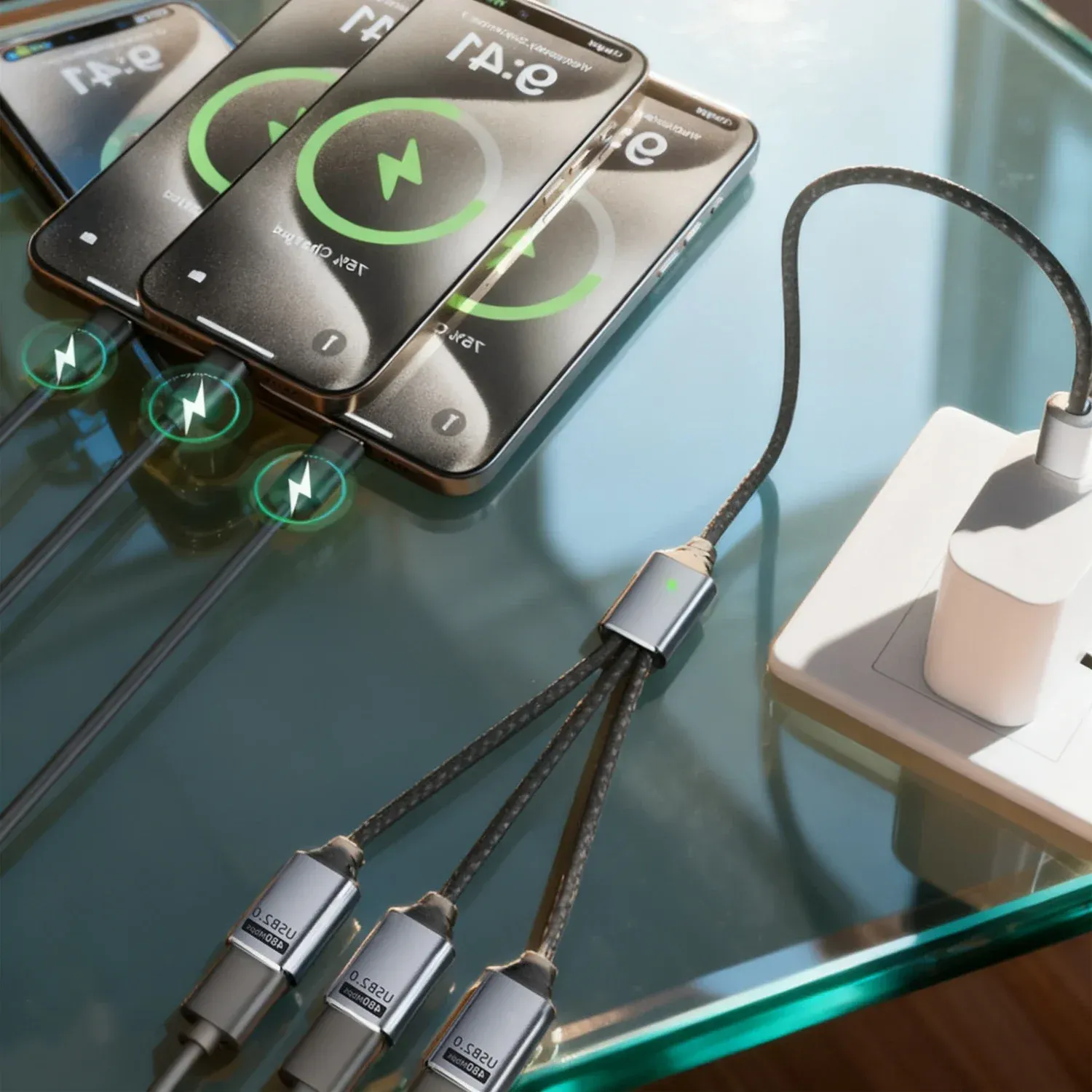 Câble séparateur pour recharge et transfert