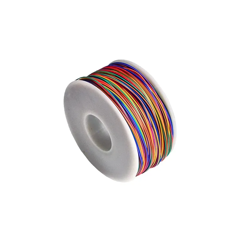 Fil métallique 250 m 30 AWG, 8 couleurs, fil à souder pour circuit imprimé, cavalier pour plaque d'essai de 0,55 mm, fil isolé coloré, cuivre pur étamé 2