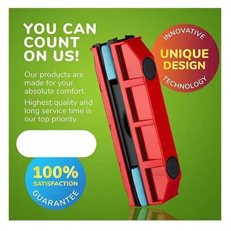 Brosse magnétique double face pour vitres avec décharge d'eau automatique, pour façades de bâtiments en hauteur - Image 1