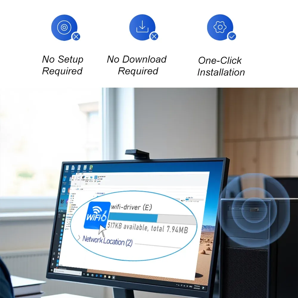 Adaptateur Bluetooth 5.3 AX900 Wi-Fi 6 Mini USB, clé Wi-Fi double bande 2,4 GHz, carte réseau sans pilote pour PC 4