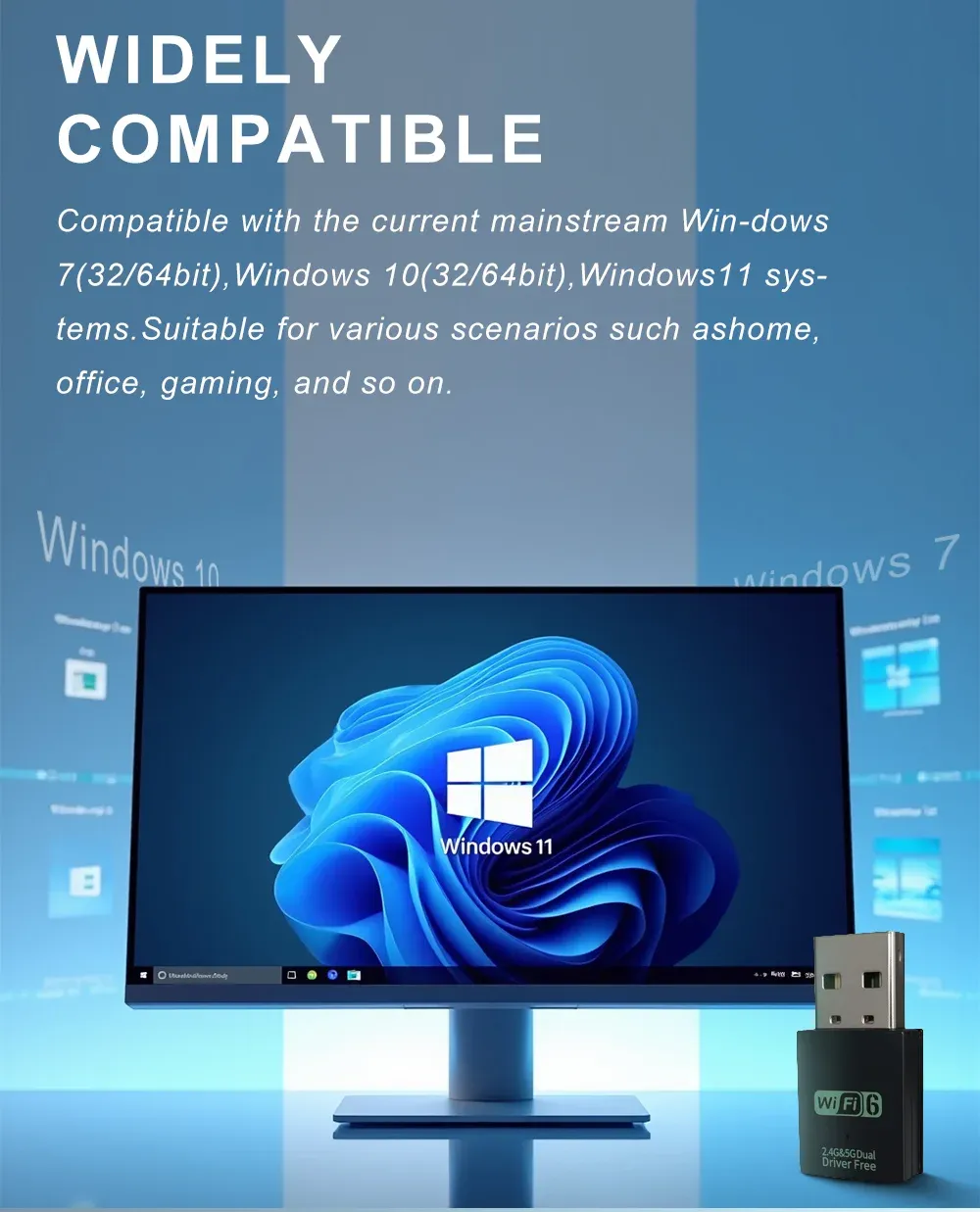 Adaptateur Wi-Fi 6 AX900 Mini USB, vue détaillée