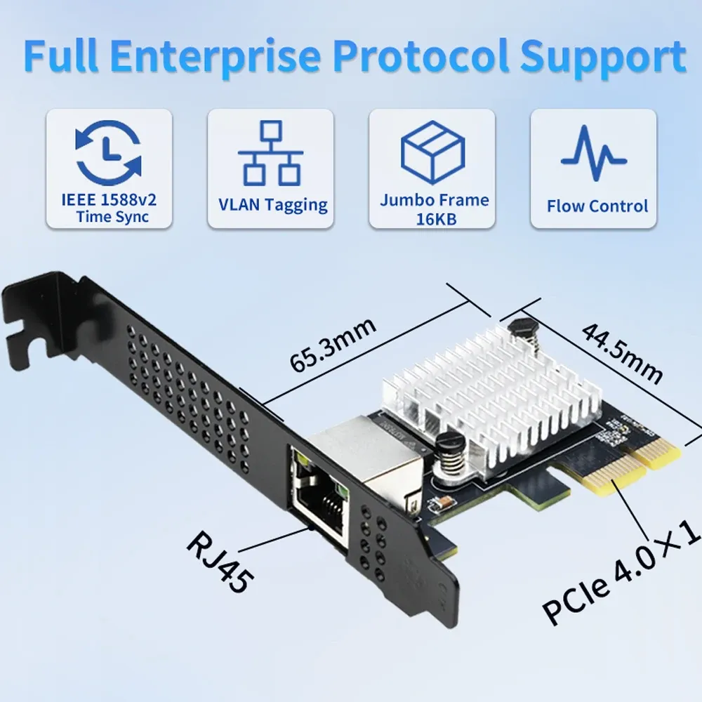 Carte réseau Ethernet 10G PCIe 4.0 x1 à 1 port RJ45 Realtek RTL8127 (PXE) 3