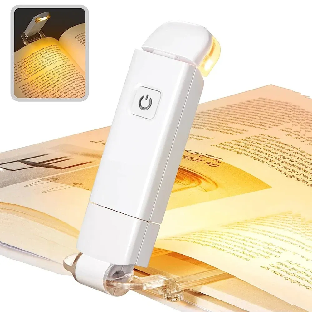 Mini Lampe de Lecture LED Portable à Recharge USB, Veilleuse à Luminosité Réglable