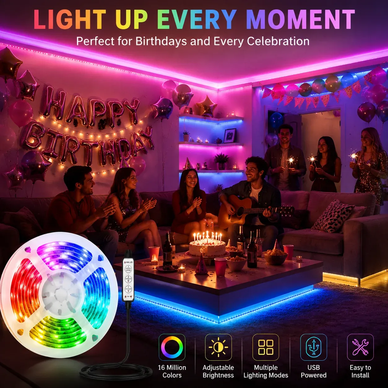 Détail de la bande lumineuse LED