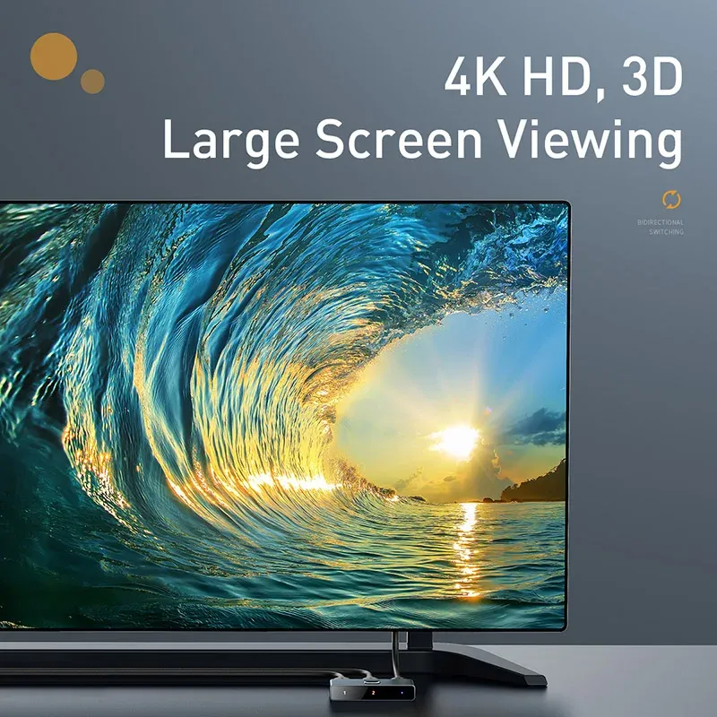 Baseus – Commutateur HDMI 4K 60 Hz avec adaptateur audio bidirectionnel 1x2/2x1 HDR pour PS4 et TV Box 2