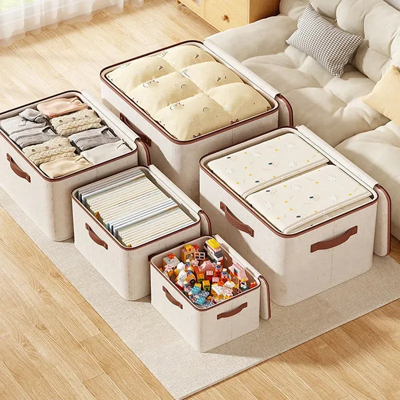Boîte de rangement pliable pour vêtements, organisateur de placard avec poignée et fermeture éclair, idéal pour garde-robe, placard et couvertures (lavable) 6