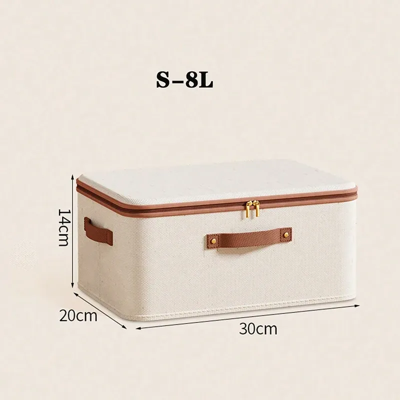Boîte de rangement pliable pour vêtements, organisateur de placard avec poignée et fermeture éclair, idéal pour garde-robe, placard et couvertures (lavable) 11