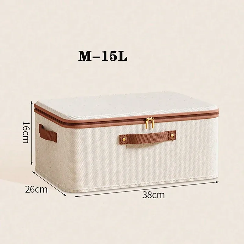 Boîte de rangement pliable pour vêtements, organisateur de placard avec poignée et fermeture éclair, idéal pour garde-robe, placard et couvertures (lavable) 7