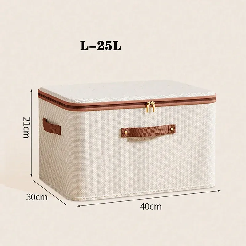 Boîte de rangement pliable pour vêtements, organisateur de placard avec poignée et fermeture éclair, idéal pour garde-robe, placard et couvertures (lavable) 8