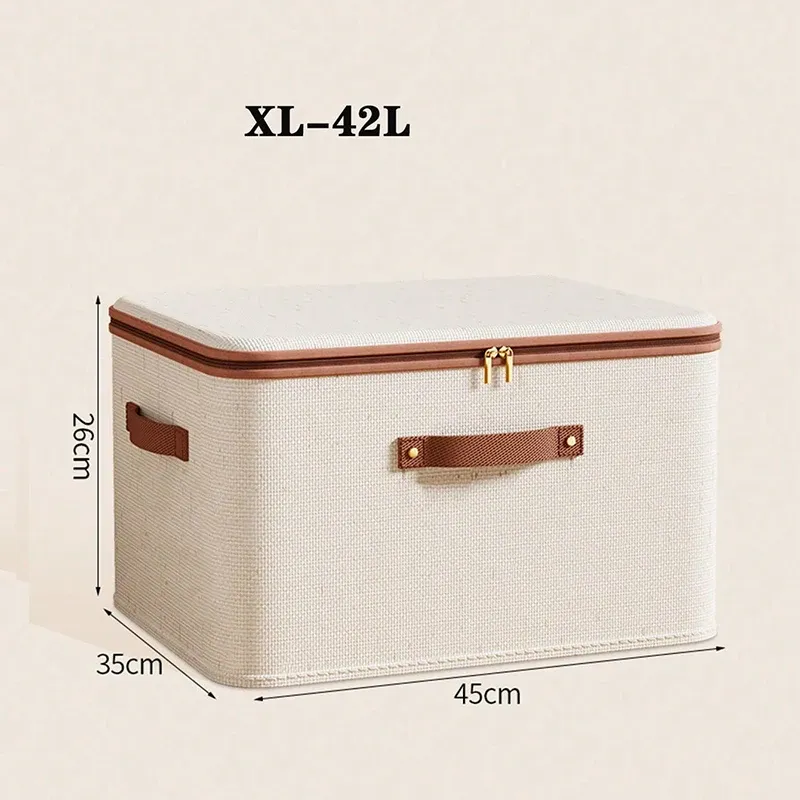Boîte de rangement pliable pour vêtements, organisateur de placard avec poignée et fermeture éclair, idéal pour garde-robe, placard et couvertures (lavable) 9