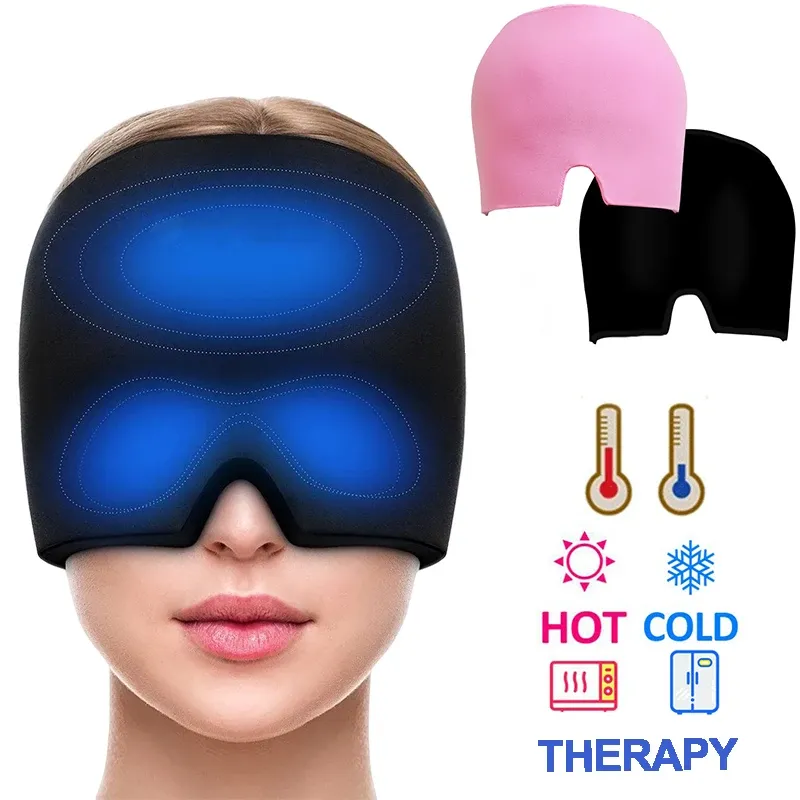 Casquette à gel réfrigérant pour soulager les maux de tête et la migraine, thérapie par le froid, bandeau de glace pour la tête avec masque pour les yeux, soulagement de la pression et de la douleur - Image 1