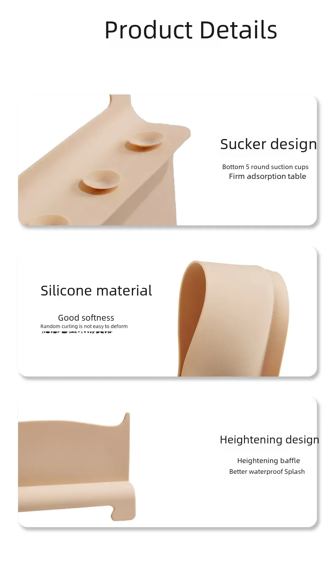 Barrière en silicone pour cuisine, usage quotidien