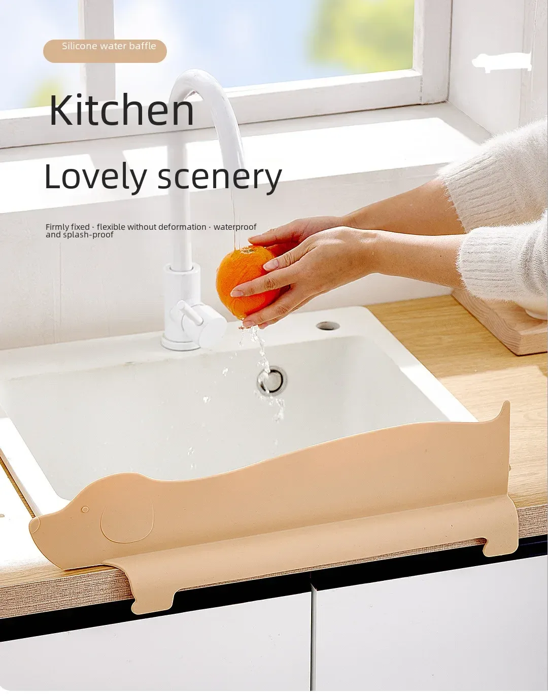 Barrière de retenue d'eau en silicone pour évier de cuisine