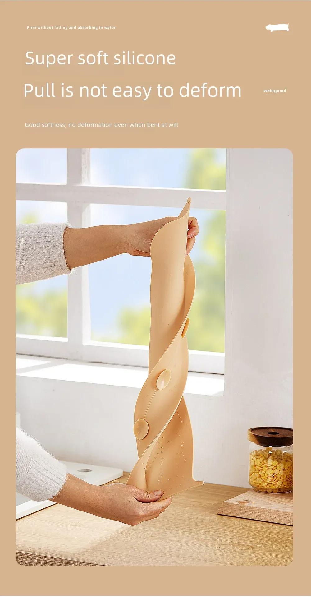 Barrière de cuisine en silicone, vue d'ensemble