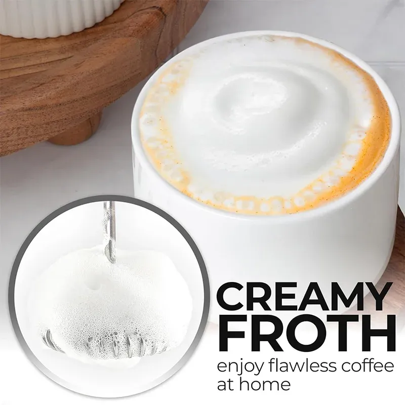 Mousseur à lait électrique portable USB, fouet mélangeur pour café, cappuccino et latte 3