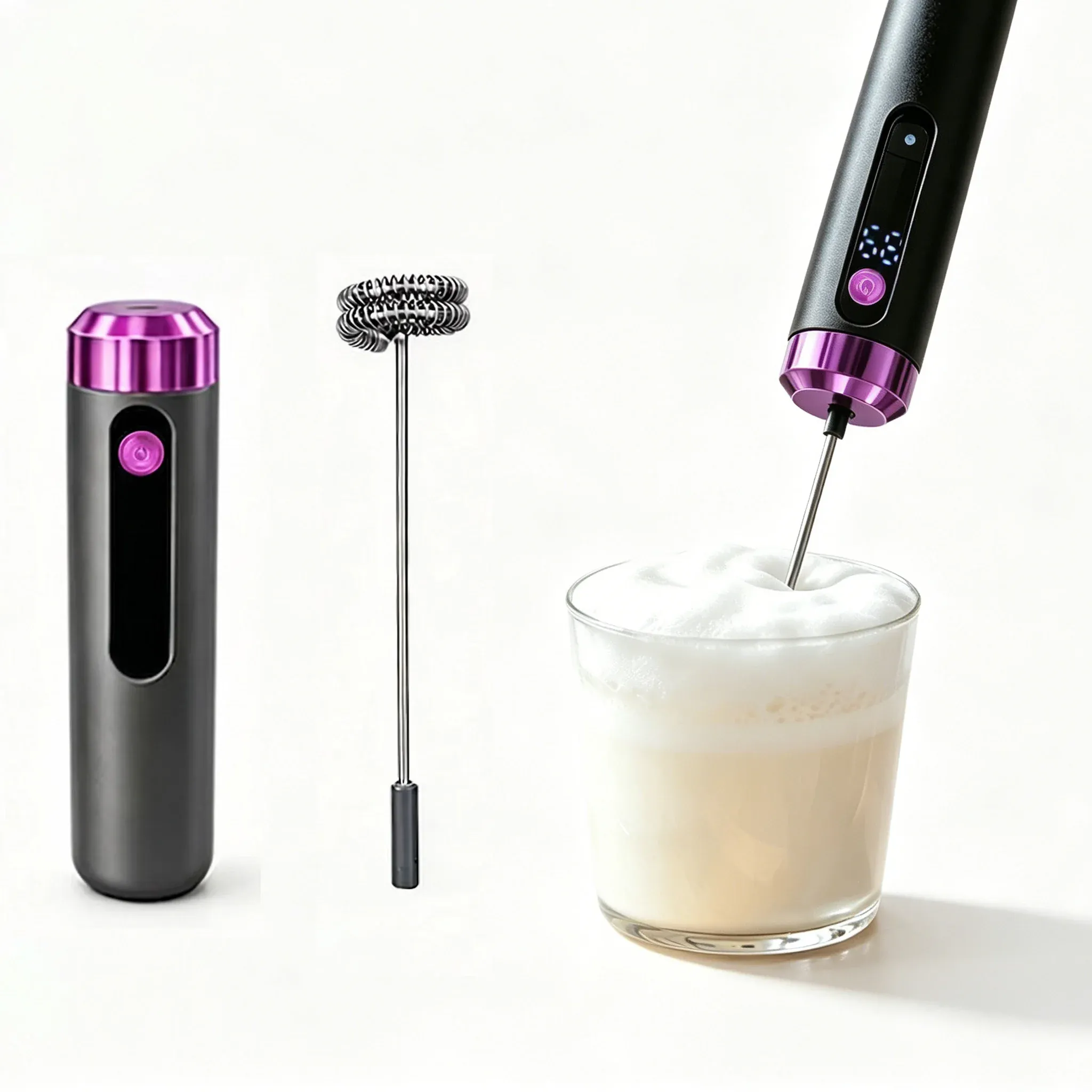 Mousseur à lait électrique portable USB, fouet mélangeur pour café, cappuccino et latte