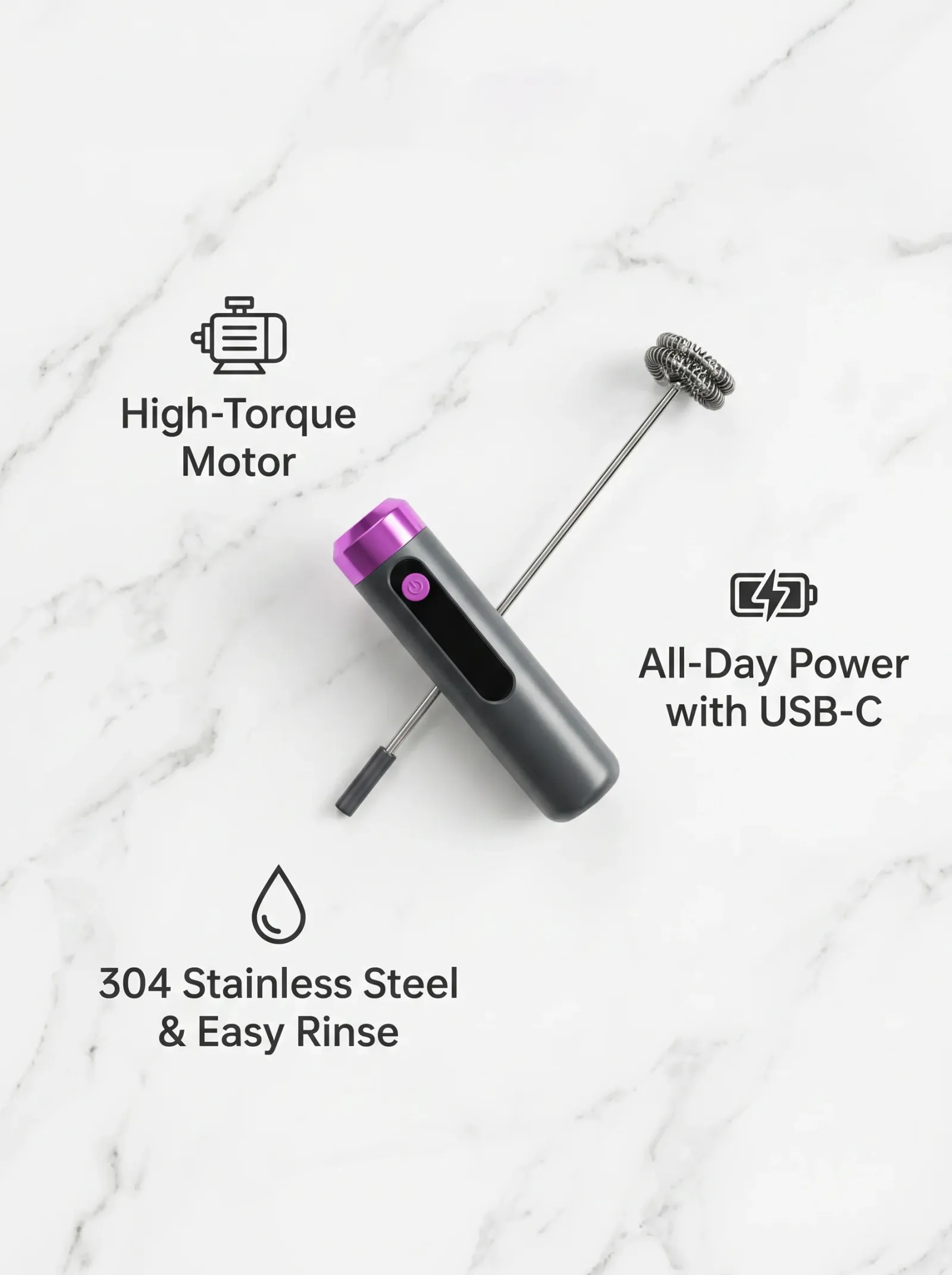 Mousseur à lait électrique portable USB en situation