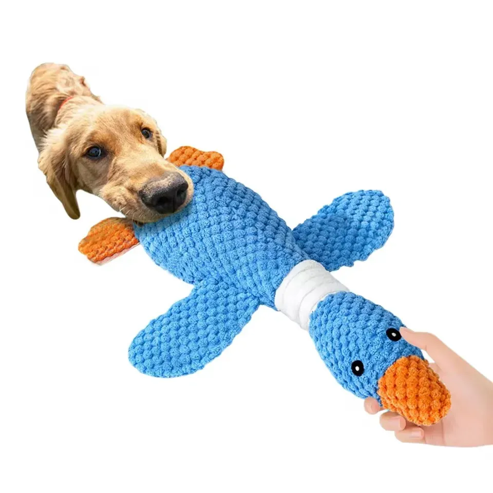 Jouet à mâcher indestructible en peluche interactive pour chiens et chats, avec couineur 5