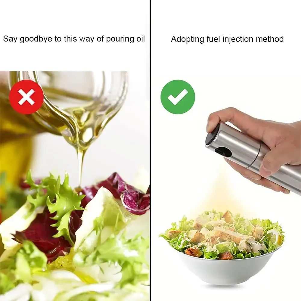 Pulvérisateur d'huile en acier inoxydable pour friteuse à air, flacon vaporisateur de cuisine à brume fine 4