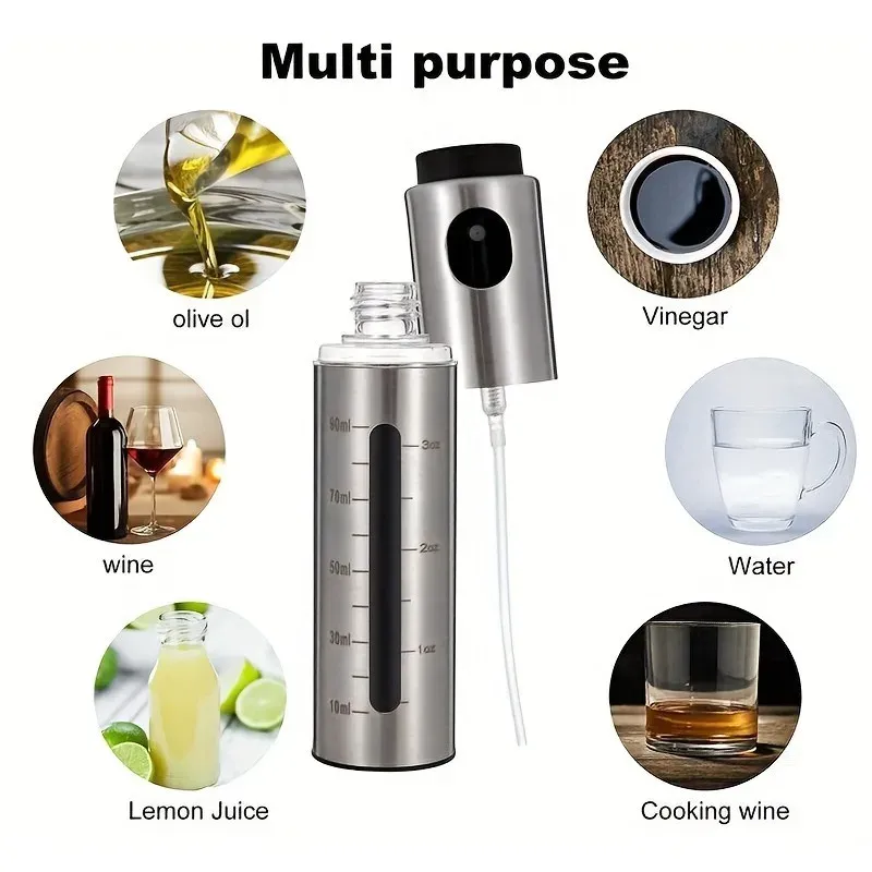 Pulvérisateur d'huile en acier inoxydable pour friteuse à air, flacon vaporisateur de cuisine à brume fine 5