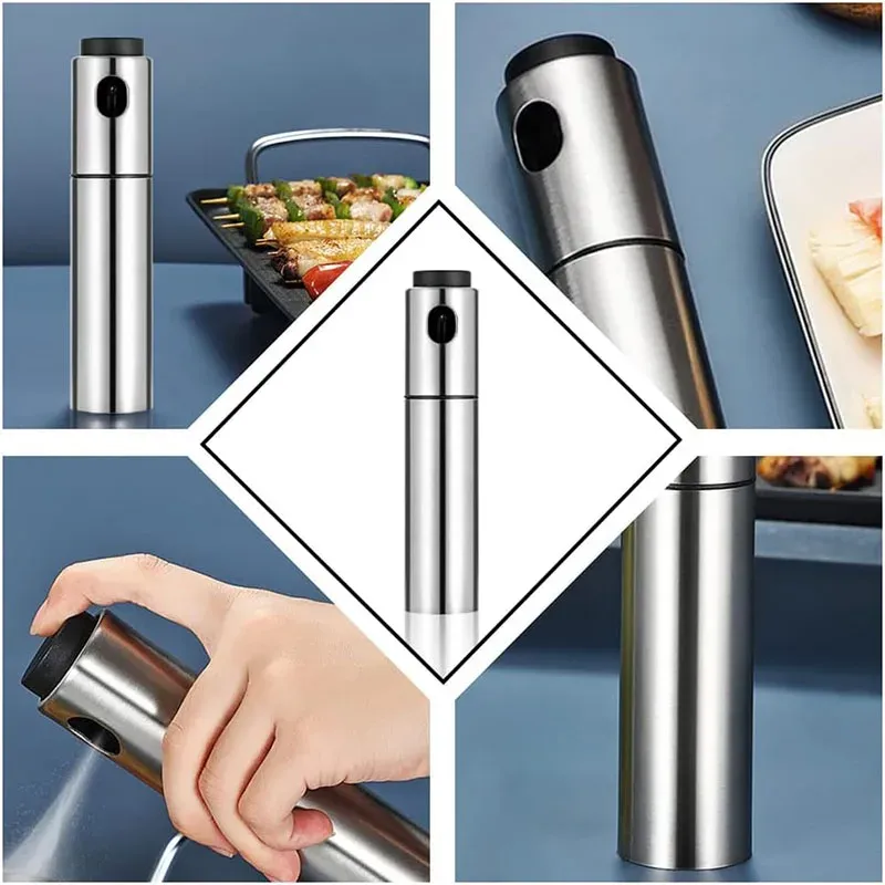 Pulvérisateur d'huile en acier inoxydable en situation de cuisine