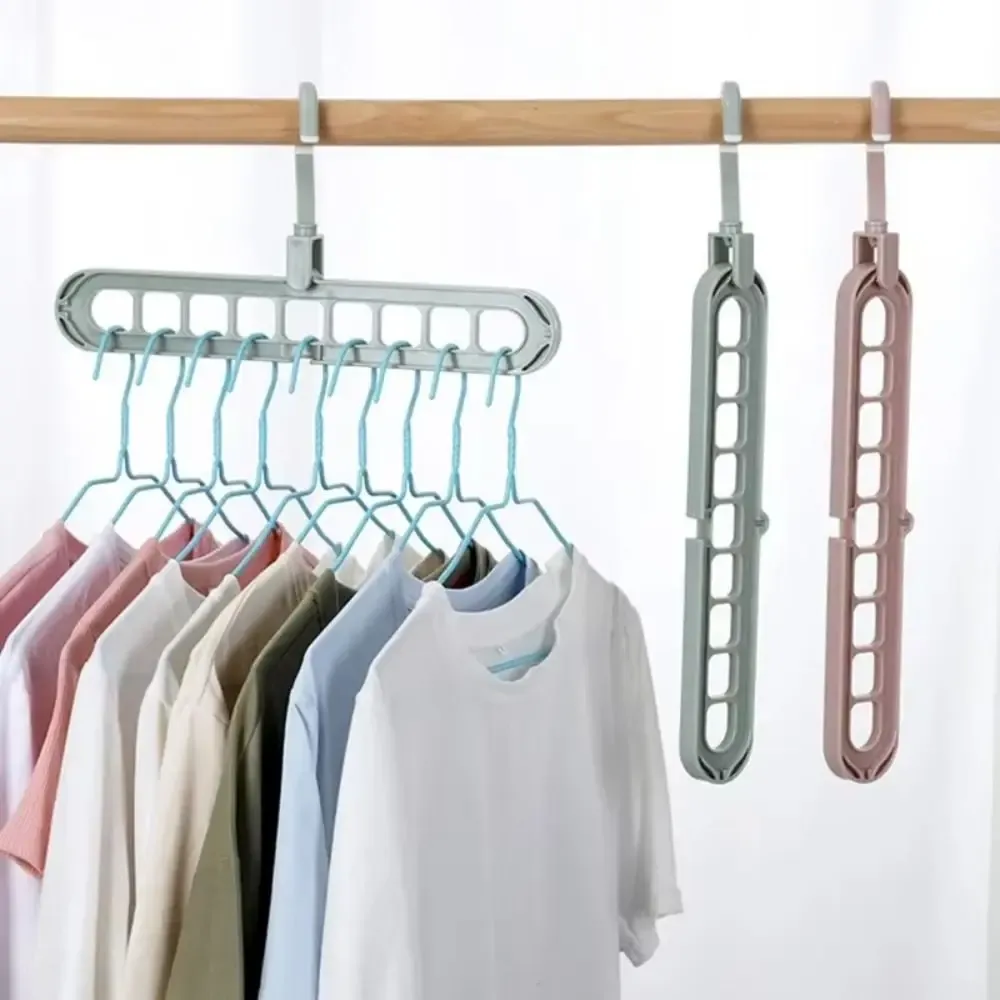 Support de rangement pour garde-robe à 9 trous, séchoir à vêtements pliable multifonctionnel gain de place 4