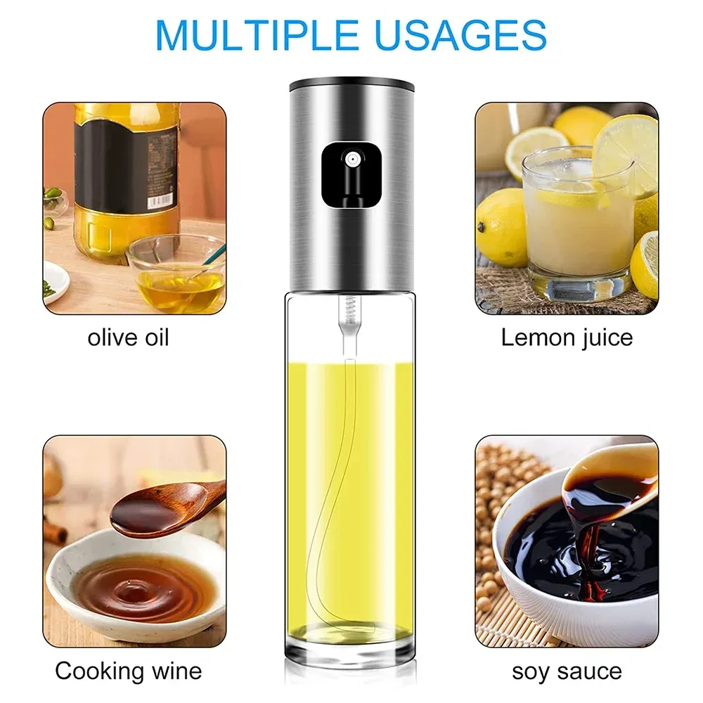 Bouteille vaporisateur en verre pour huile, outil de cuisine, pompe anti-fuite pour barbecue, flacon à assaisonnement 3