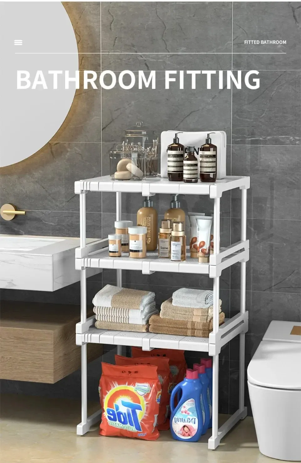 Étagères empilables pour vêtements, rangement élégant