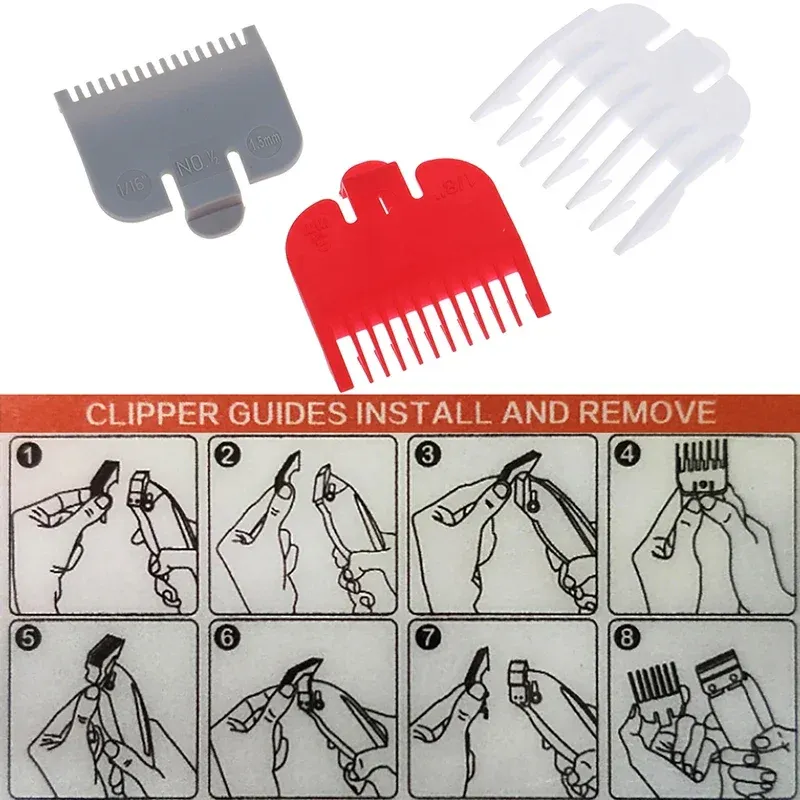 Lot de 3 guides universels pour tondeuse à cheveux électrique, peignes limiteurs à usage professionnel 3