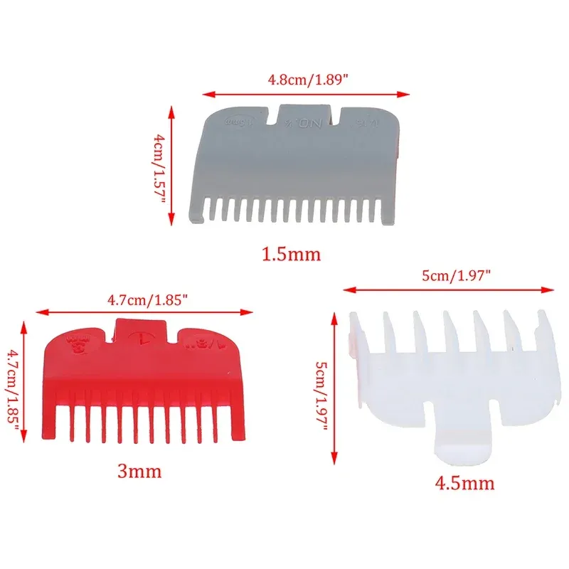 Lot de 3 guides universels pour tondeuse à cheveux électrique, peignes limiteurs à usage professionnel 4