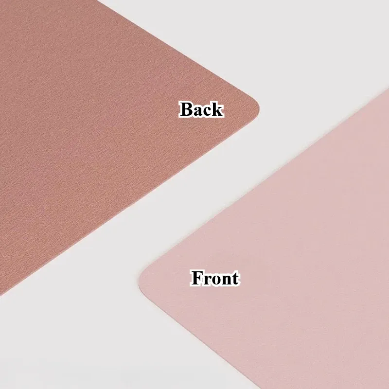 Tapis de souris en cuir PU, sous-main de bureau uni, imperméable et antidérapant, pour ordinateur et clavier 5