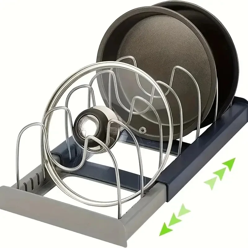Rangement extensible en acier inoxydable pour casseroles et poêles
