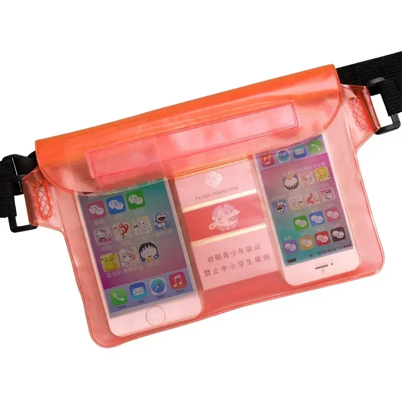Sac de natation 3 couches, haute étanchéité, grand format, transparent, protection sèche sous-marine, pochette pour téléphone portable iPhone 10