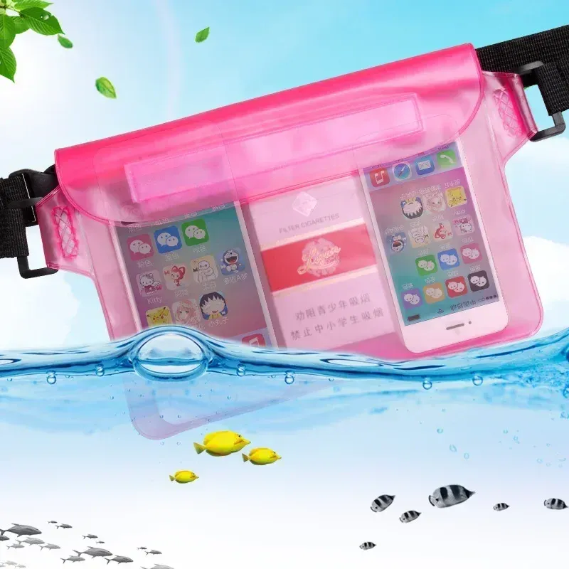 Sac de natation 3 couches, haute étanchéité, grand format, transparent, protection sèche sous-marine, pochette pour téléphone portable iPhone 12