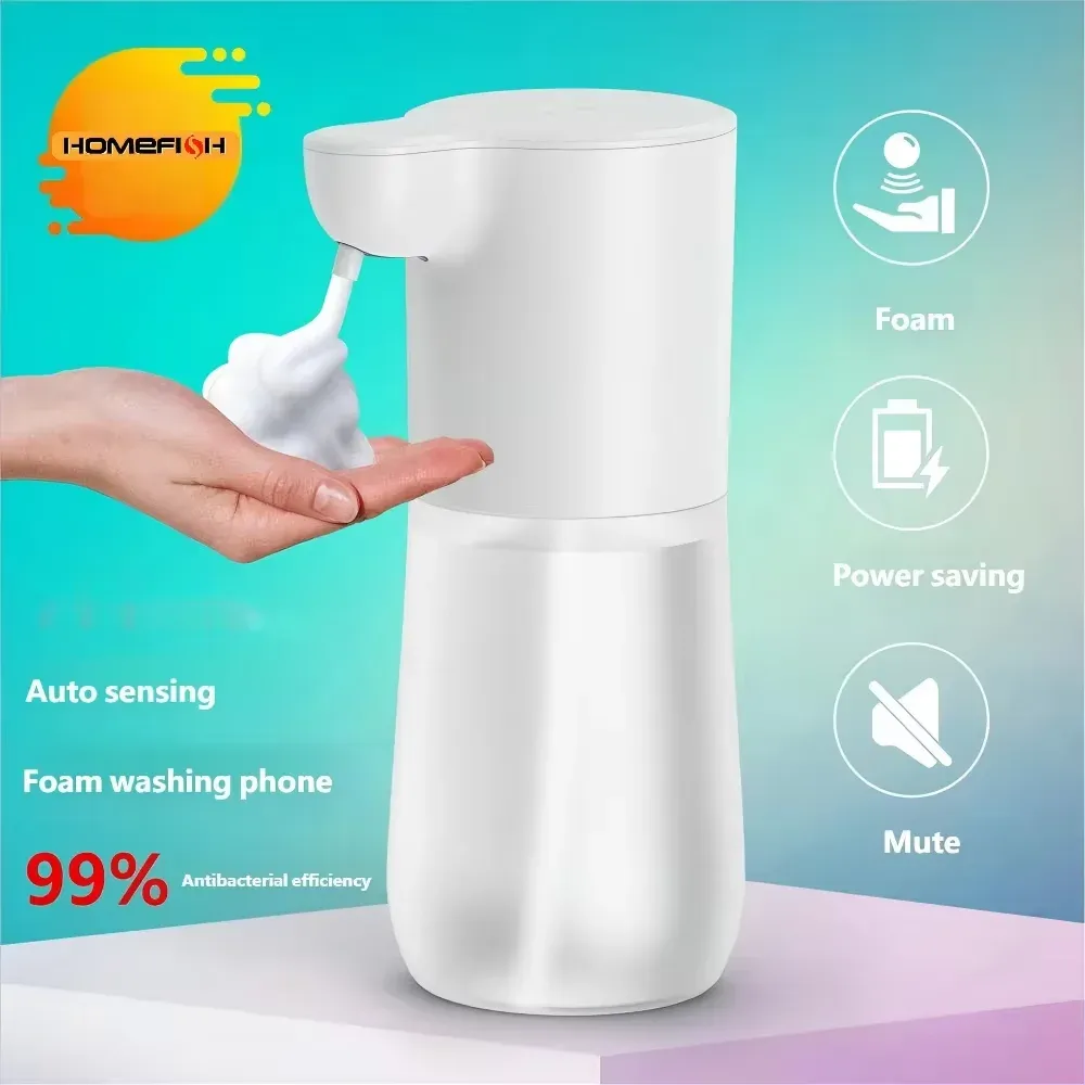 Distributeur de mousse automatique intelligent HOMEFISH, distributeur de savon sans contact à infrarouge, rechargeable par port USB-C, grande capacité - Image 1