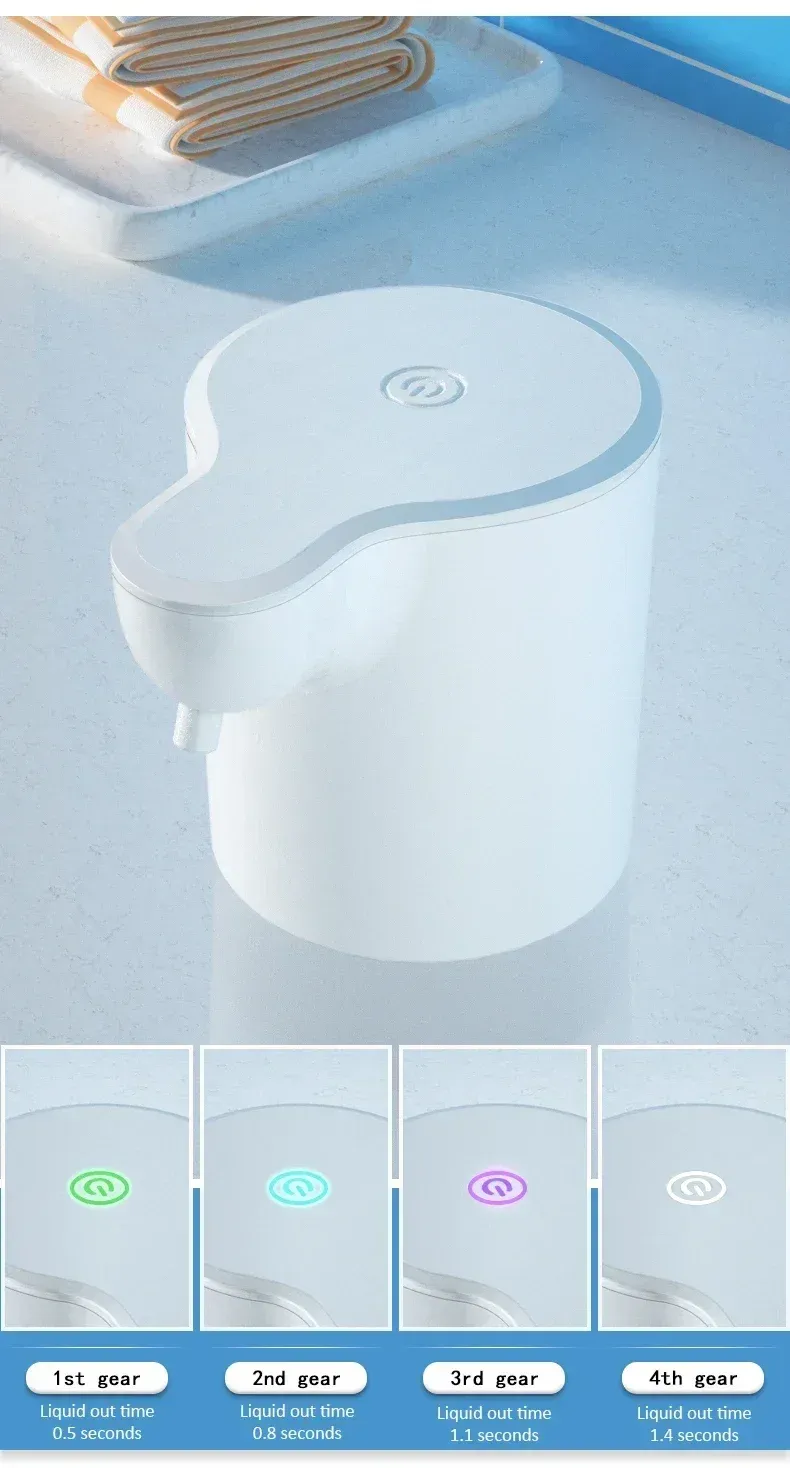 Distributeur de mousse automatique intelligent HOMEFISH, distributeur de savon sans contact à infrarouge, rechargeable par port USB-C, grande capacité 6