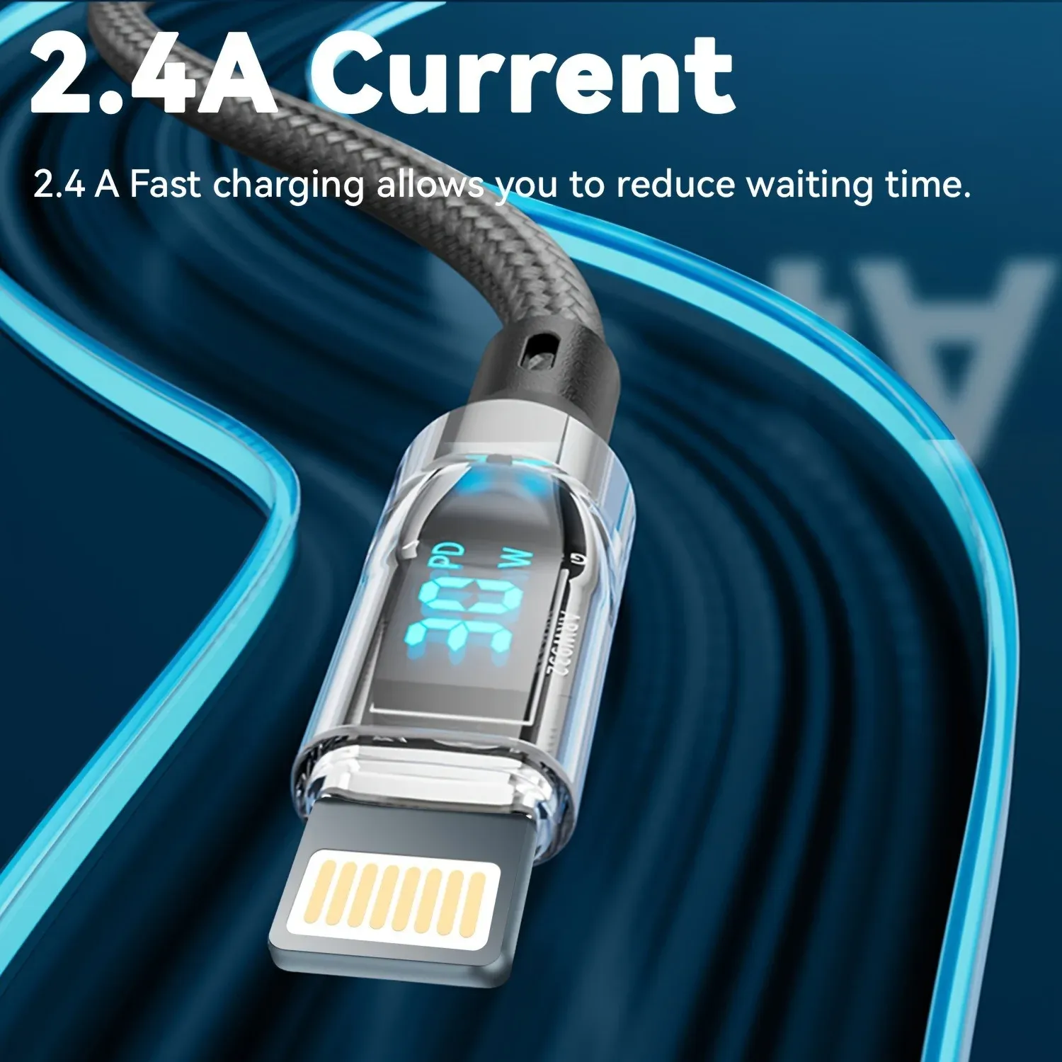 Câble de charge rapide USB-C vers Lightning 27 W Power Delivery avec transfert de données, compatible iPhone 14 Pro Max, 13 et 12 3