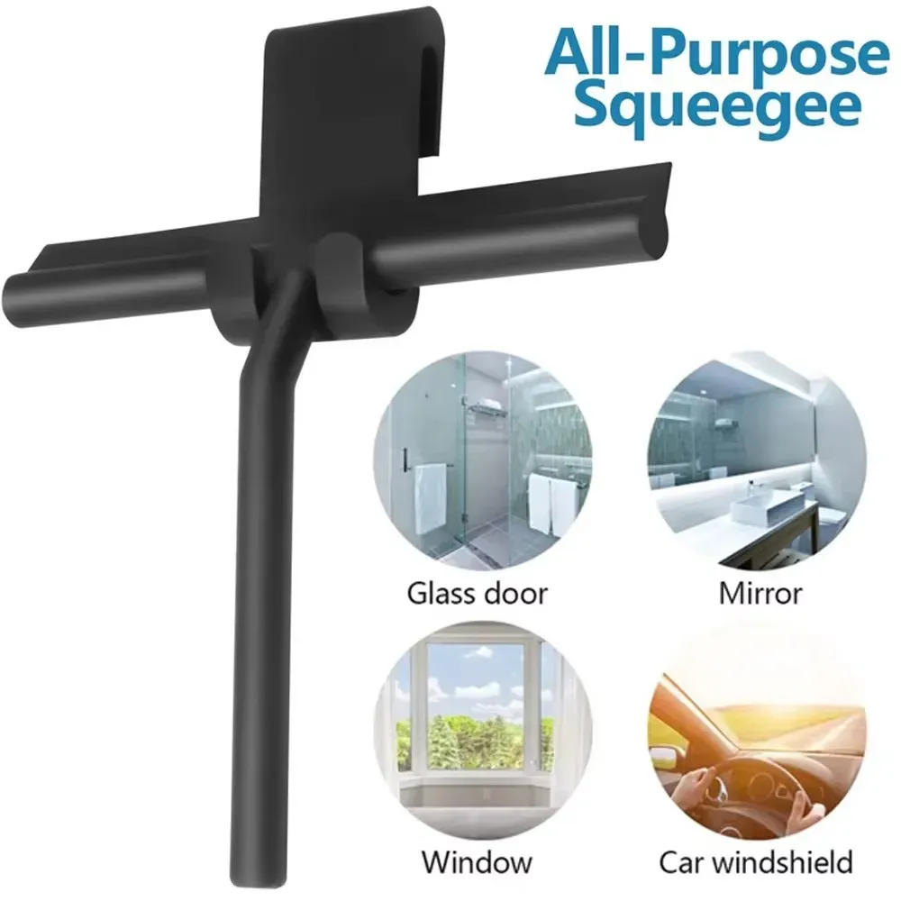 Raclette de douche en verre avec support en silicone pour miroirs et vitres de salle de bain - Image 1