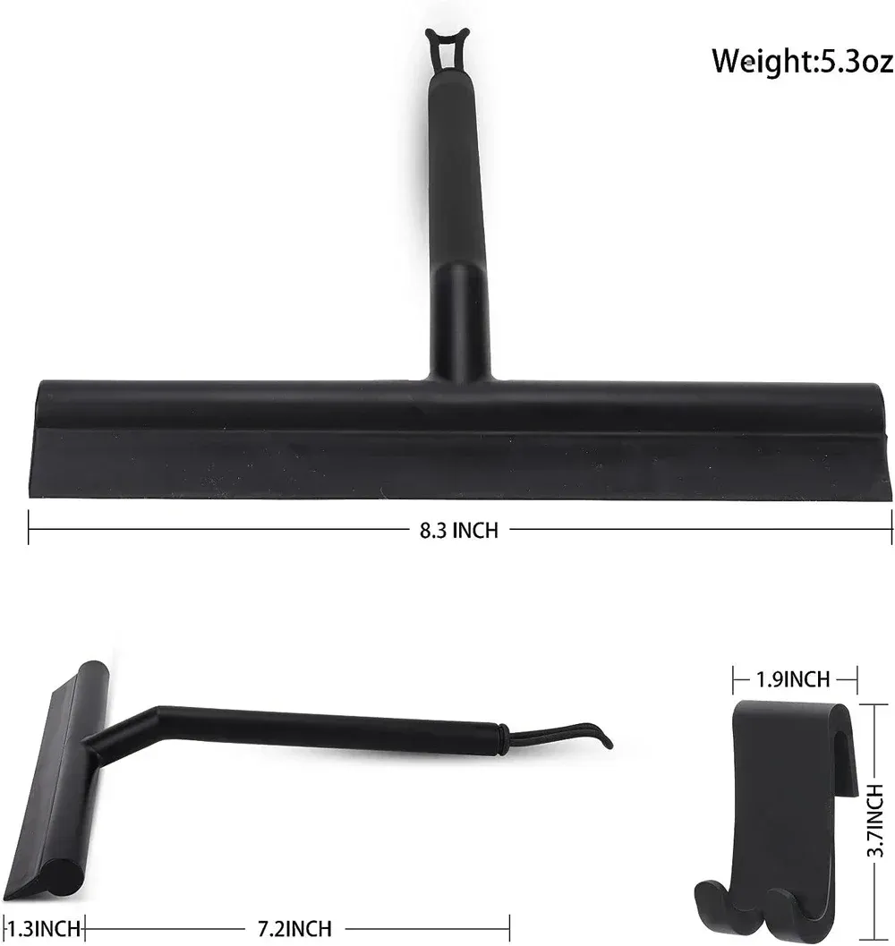Raclette de douche en verre avec support en silicone pour miroirs et vitres de salle de bain 5