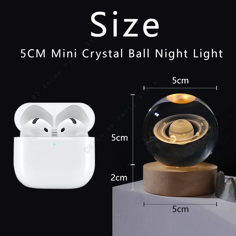 Lampe LED galaxie en cristal 3D, motif Saturne et lune, 5 cm 4