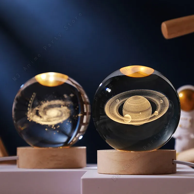 Veilleuse boule de cristal dans un intérieur
